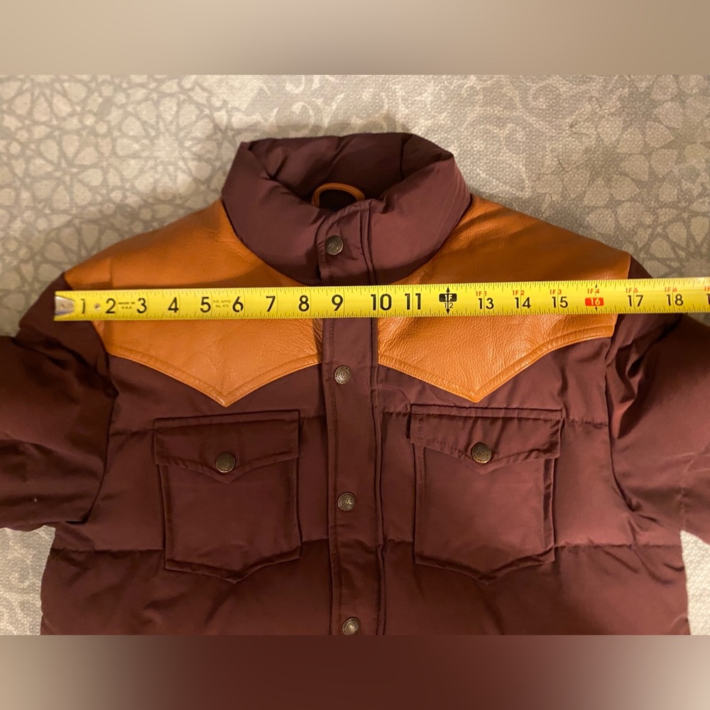 Penfield Down Jacket Maroon with Leather Yoke Men’s Medium very warm! Excellent! - Picture 6 of 9